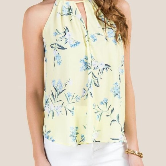 Francesca's Collections Tops - NWOT Francesca's Adeline High Neck Floral Sleeveless Top